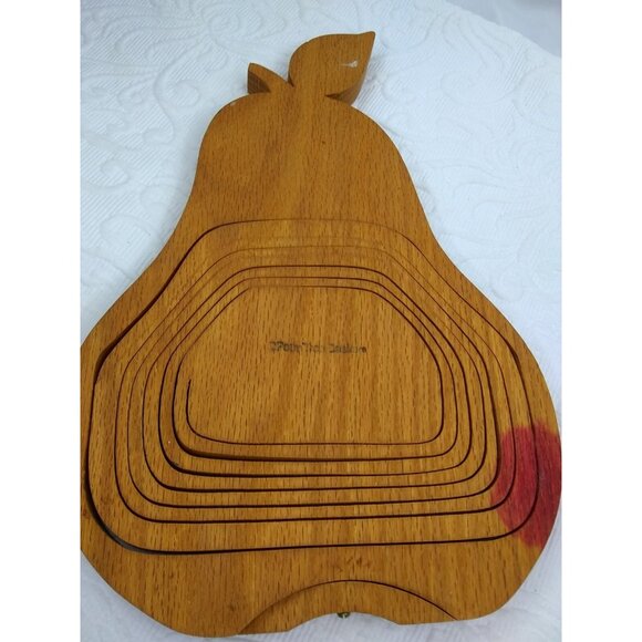 VTG PEAR TREE Fruit basket Wood Collapsible table decor READ ASIS - Picture 7 of 12